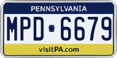 PA license plate MPD6679
