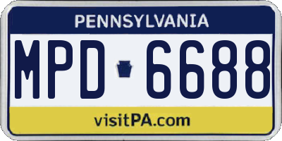 PA license plate MPD6688