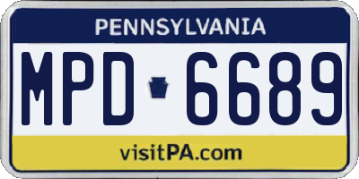 PA license plate MPD6689