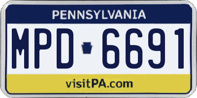 PA license plate MPD6691