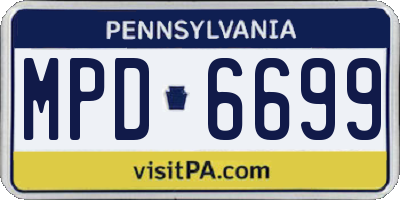 PA license plate MPD6699