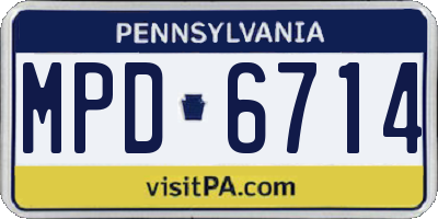 PA license plate MPD6714