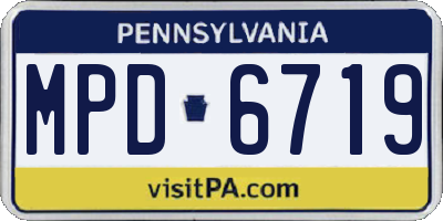 PA license plate MPD6719