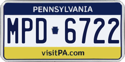 PA license plate MPD6722