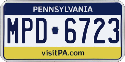 PA license plate MPD6723