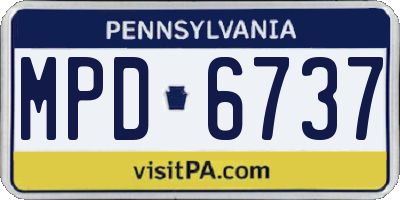 PA license plate MPD6737