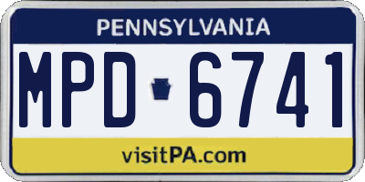 PA license plate MPD6741