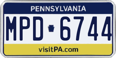 PA license plate MPD6744