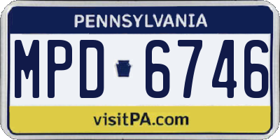 PA license plate MPD6746