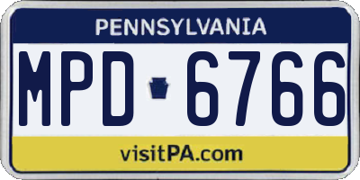 PA license plate MPD6766