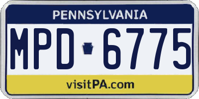 PA license plate MPD6775
