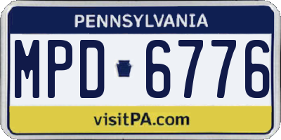 PA license plate MPD6776
