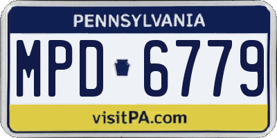 PA license plate MPD6779