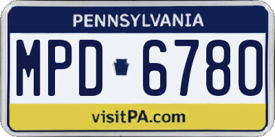 PA license plate MPD6780