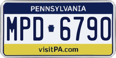 PA license plate MPD6790