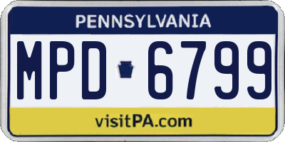 PA license plate MPD6799