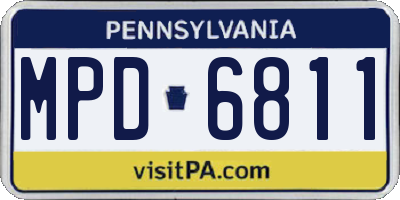 PA license plate MPD6811
