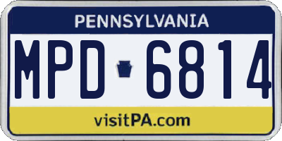 PA license plate MPD6814