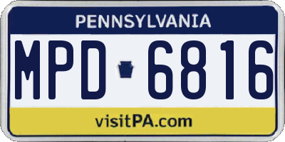 PA license plate MPD6816