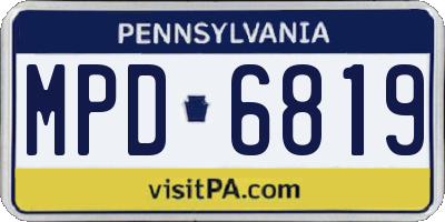 PA license plate MPD6819