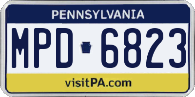 PA license plate MPD6823