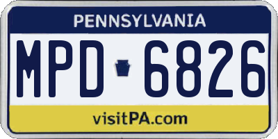 PA license plate MPD6826