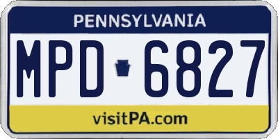 PA license plate MPD6827