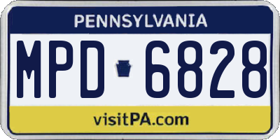 PA license plate MPD6828