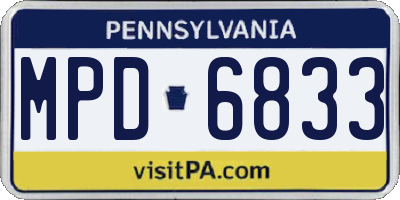 PA license plate MPD6833