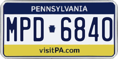 PA license plate MPD6840