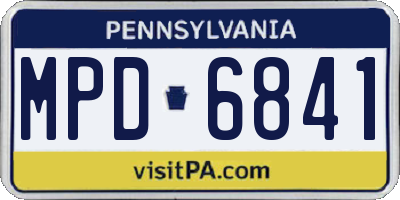 PA license plate MPD6841