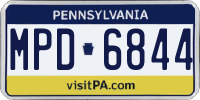 PA license plate MPD6844