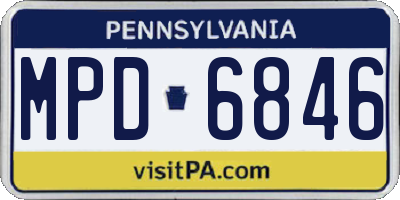 PA license plate MPD6846
