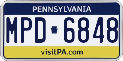 PA license plate MPD6848
