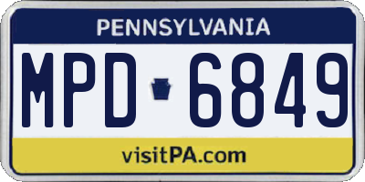 PA license plate MPD6849