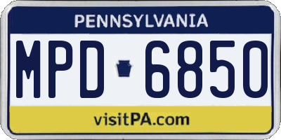 PA license plate MPD6850