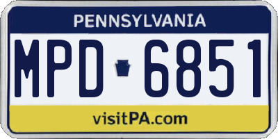 PA license plate MPD6851