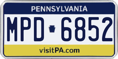 PA license plate MPD6852