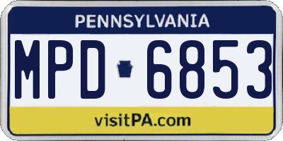 PA license plate MPD6853
