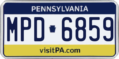 PA license plate MPD6859