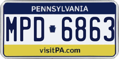 PA license plate MPD6863