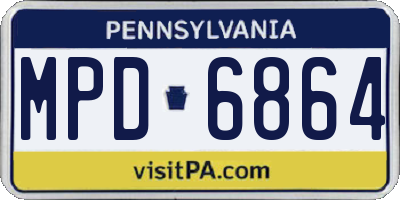 PA license plate MPD6864