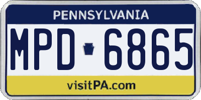 PA license plate MPD6865