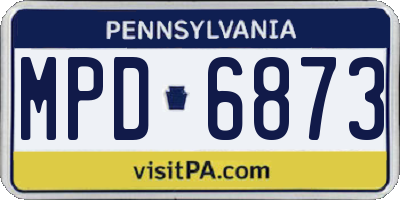 PA license plate MPD6873