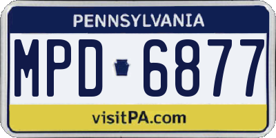 PA license plate MPD6877