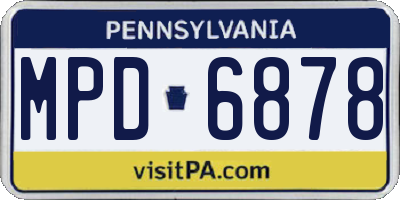 PA license plate MPD6878