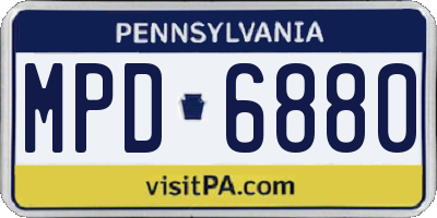 PA license plate MPD6880
