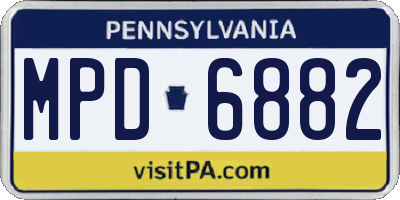 PA license plate MPD6882