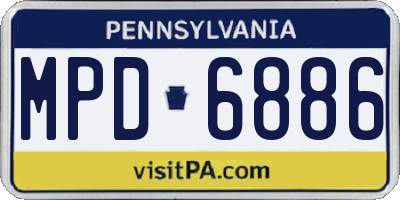 PA license plate MPD6886