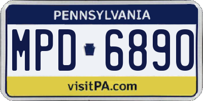 PA license plate MPD6890